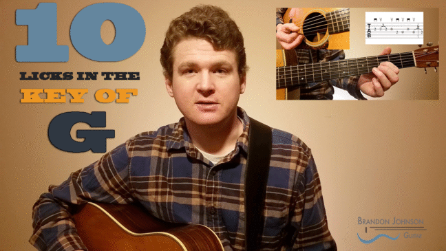 "10 Licks in the Key of G" - Beginner/Intermediate Guitar Lesson with TAB