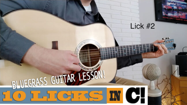 "10 Licks in C" | Intermediate Bluegrass Guitar Lesson with TAB