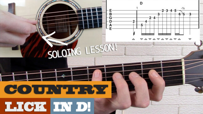 "Country Guitar Lick in D" | Intermediate Soloing Guitar Lesson with TAB