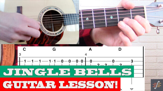 "Jingle Bells" | Beginner Guitar Lesson with TAB