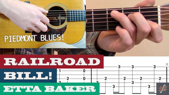 "Railroad Bill" | Etta Baker - Intermediate Fingerpicking Guitar Lesson with TAB