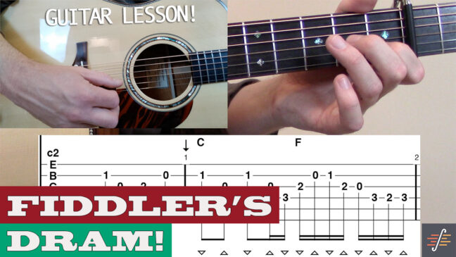 "Fiddler's Dram" | Intermediate/Advanced Fiddle Tune Guitar Lesson with TAB