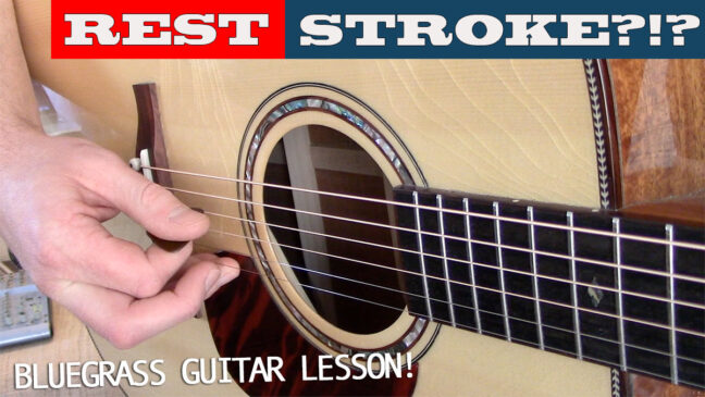The Rest Stroke | 3 Examples - Bluegrass Guitar Technique Lesson
