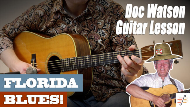 "Florida Blues" | Doc Watson - Intermediate Guitar Lesson with TAB
